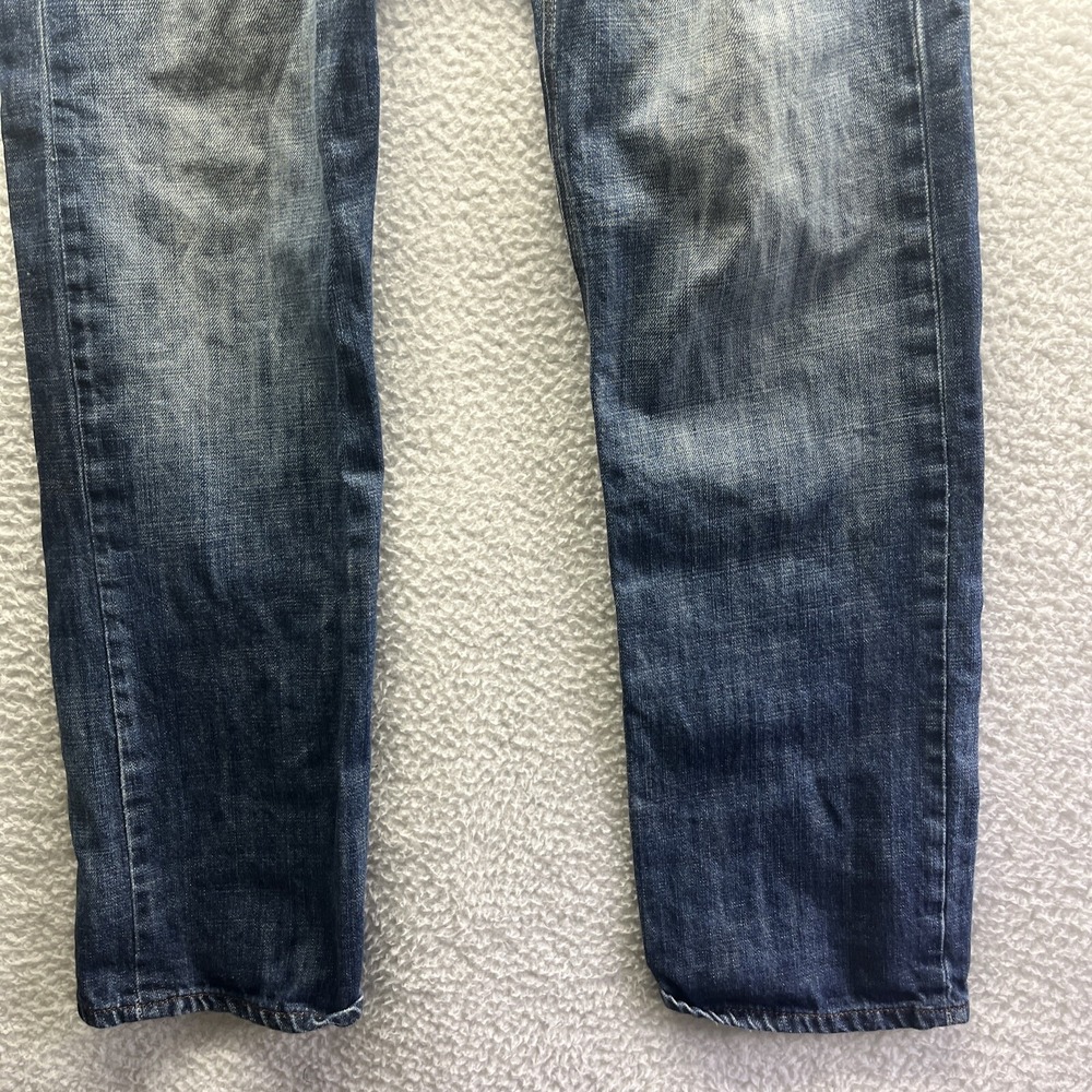 Levis Jeans Mens 33x32 Blue 514 Slim Straight Original Chore Grunge Thrashed Fit - Picture 2 of 16